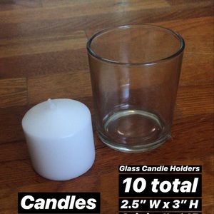 Candles and glass candle jar